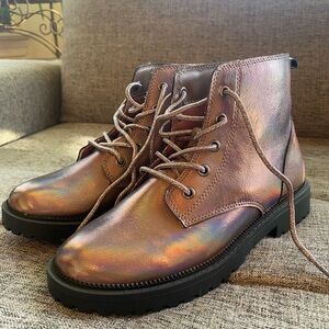 Iridescent Combat Boots